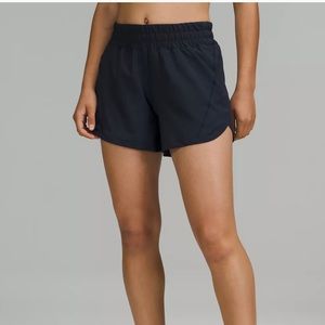 lululemon Track That Mid-Rise Lined Short 5" black